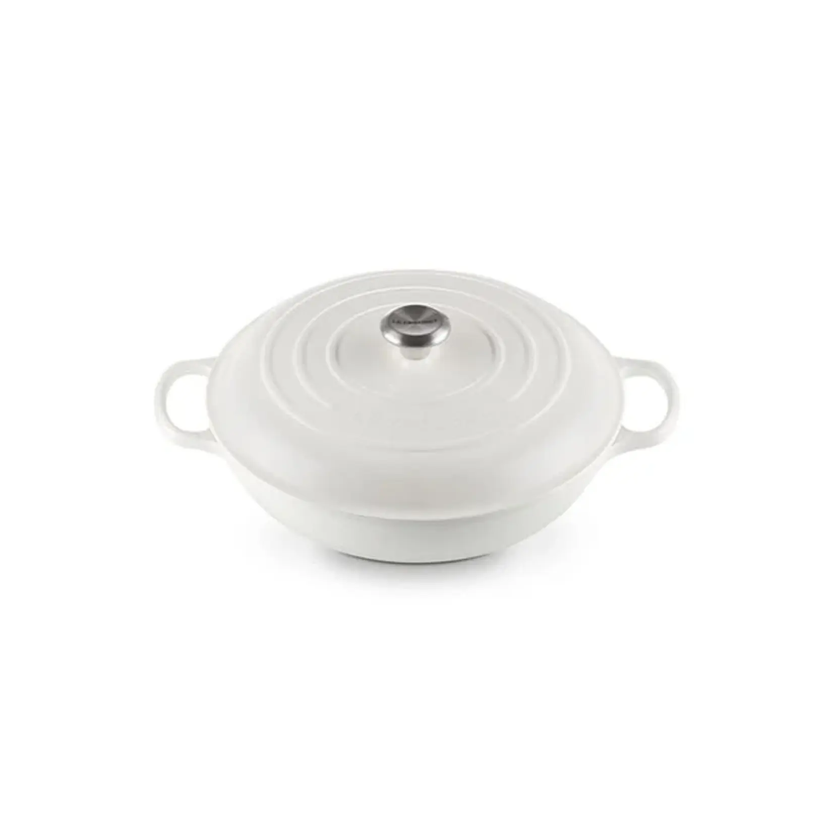 Le Creuset Signature Round Braiser, 5 Qt, White, SS knob