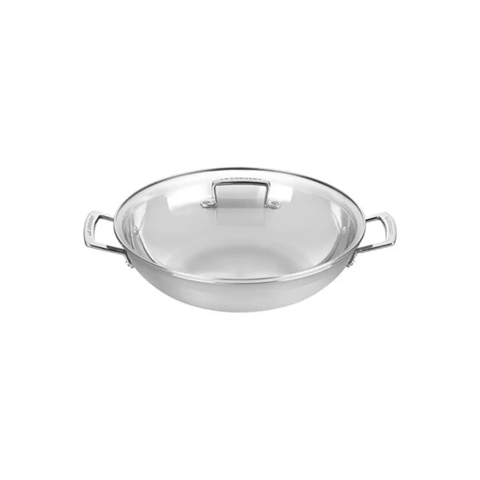 Le Creuset Classic Stainless Steel Wok with Glass Lid, 4.5 Qt.