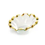 Annieglass Ruffle Oval Dip Bowl, Gold, 8 1/4x6 1/2