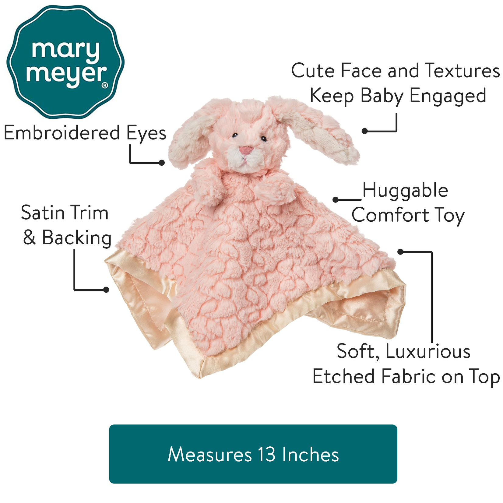 Mary Meyer Putty Nursery Character Blanket Blush Bunny