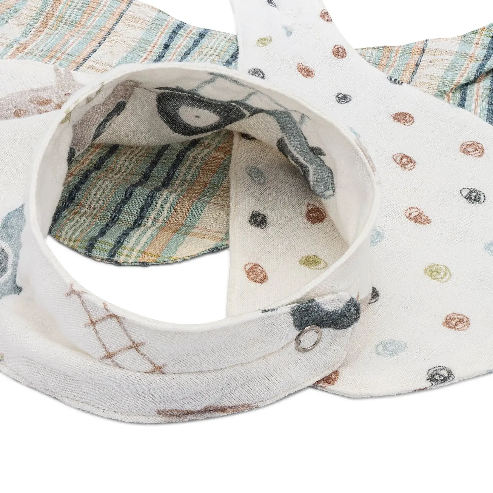 Crane Baby Charlie 3pc Farmhouse Tractor Bib Set