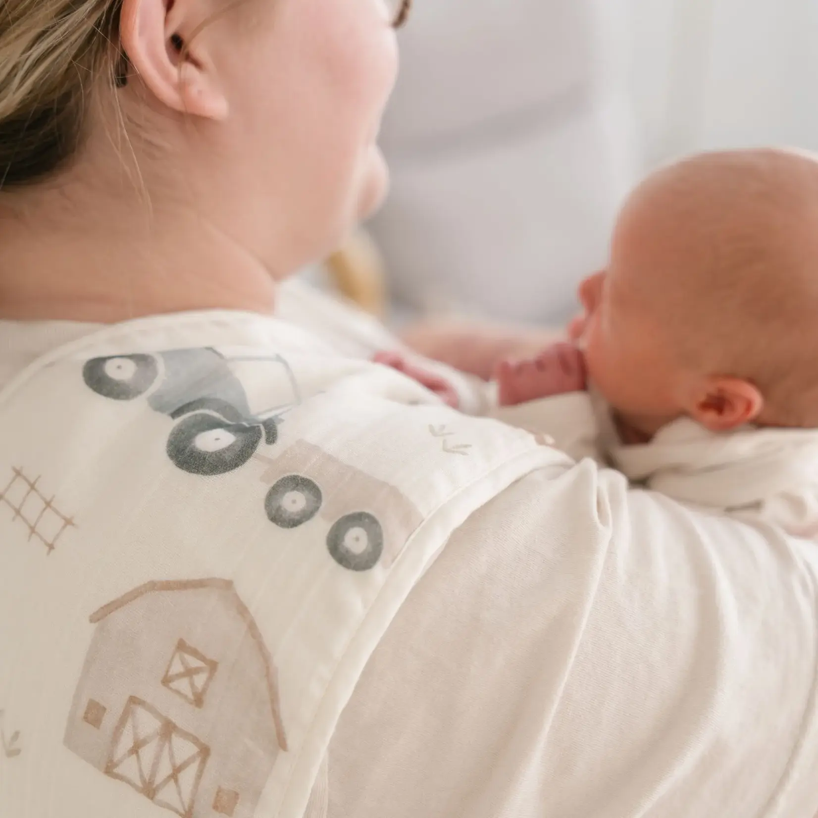 Crane Baby Charlie 3pc Farmhouse Tractor Burp Cloth Set