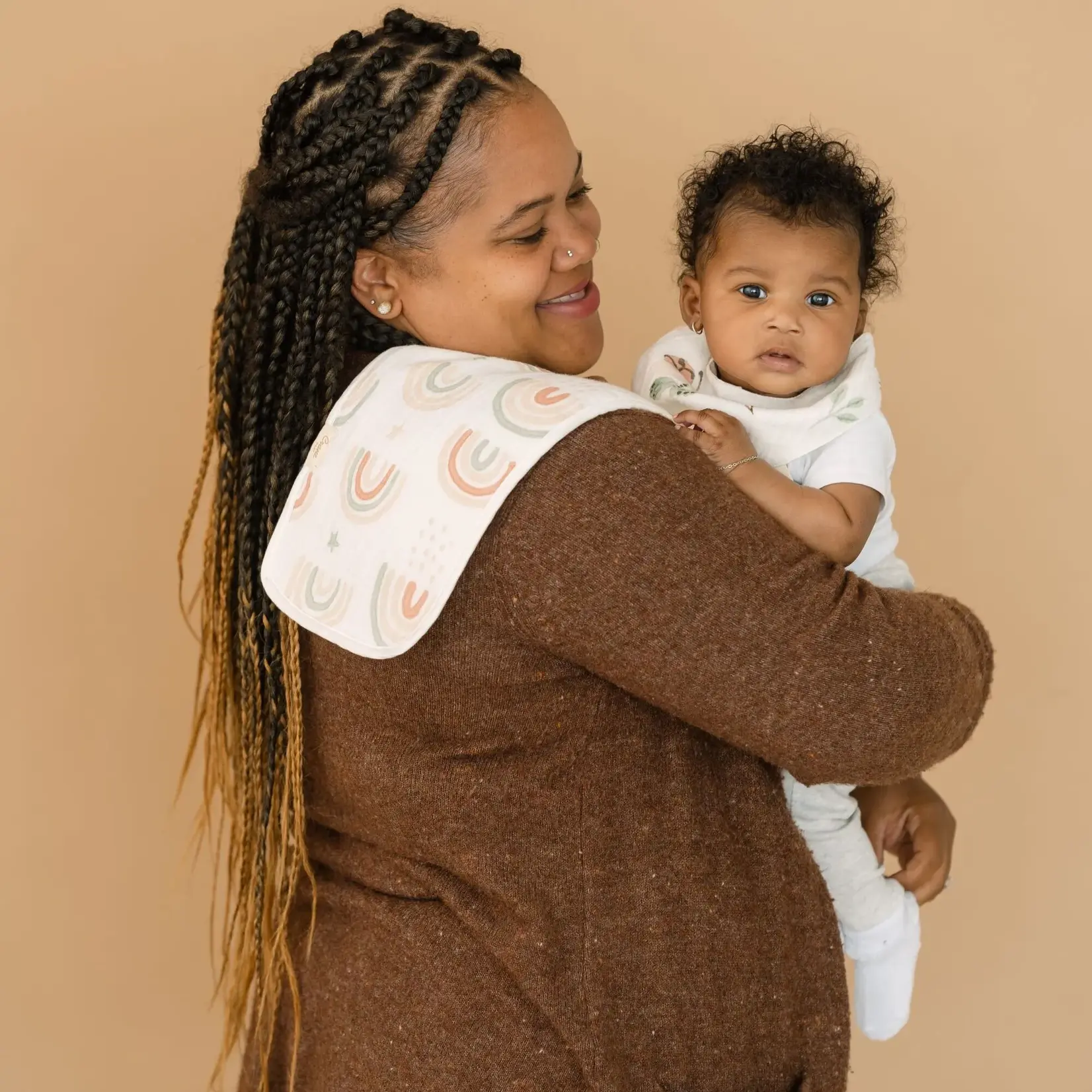 Crane Baby Parker 3pc Baby Burp Cloth Set Rainbow/Butterfly