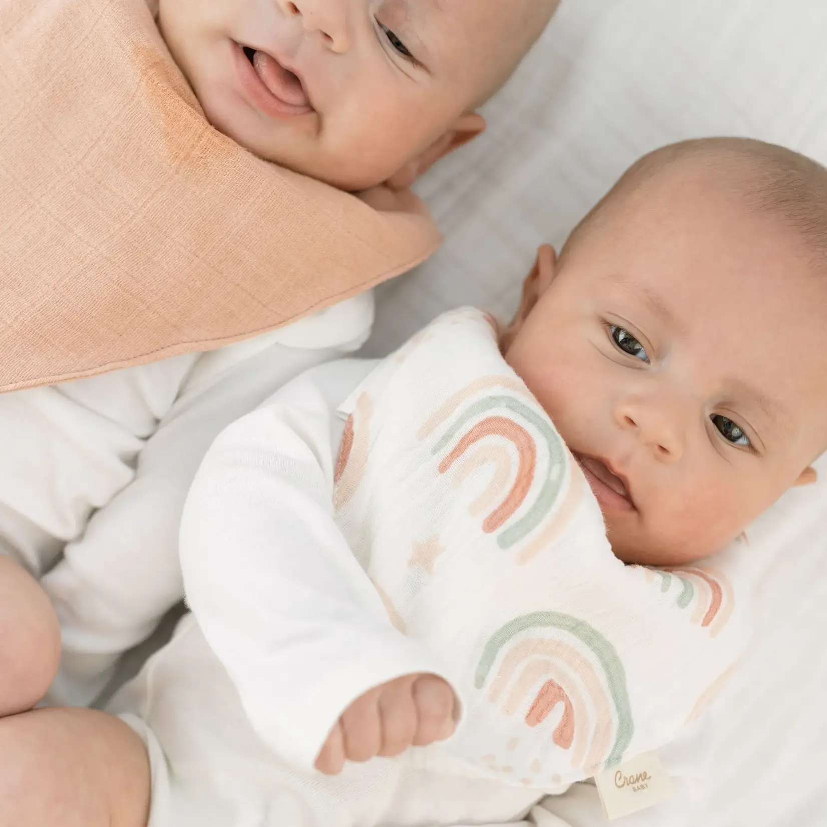 Crane Baby Parker 3pc Muslin Bib Set Rainbow/Butterfly