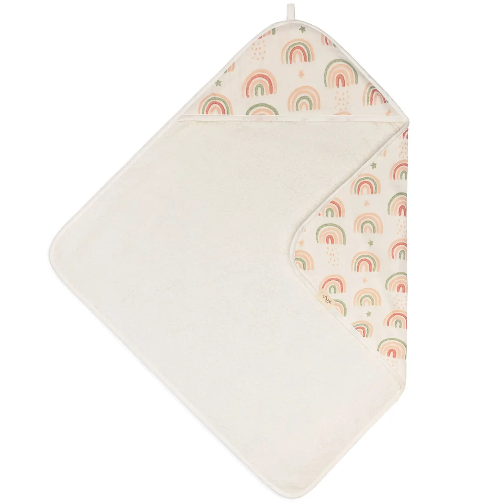 Crane Baby Parker Baby Hooded Towel Rainbow