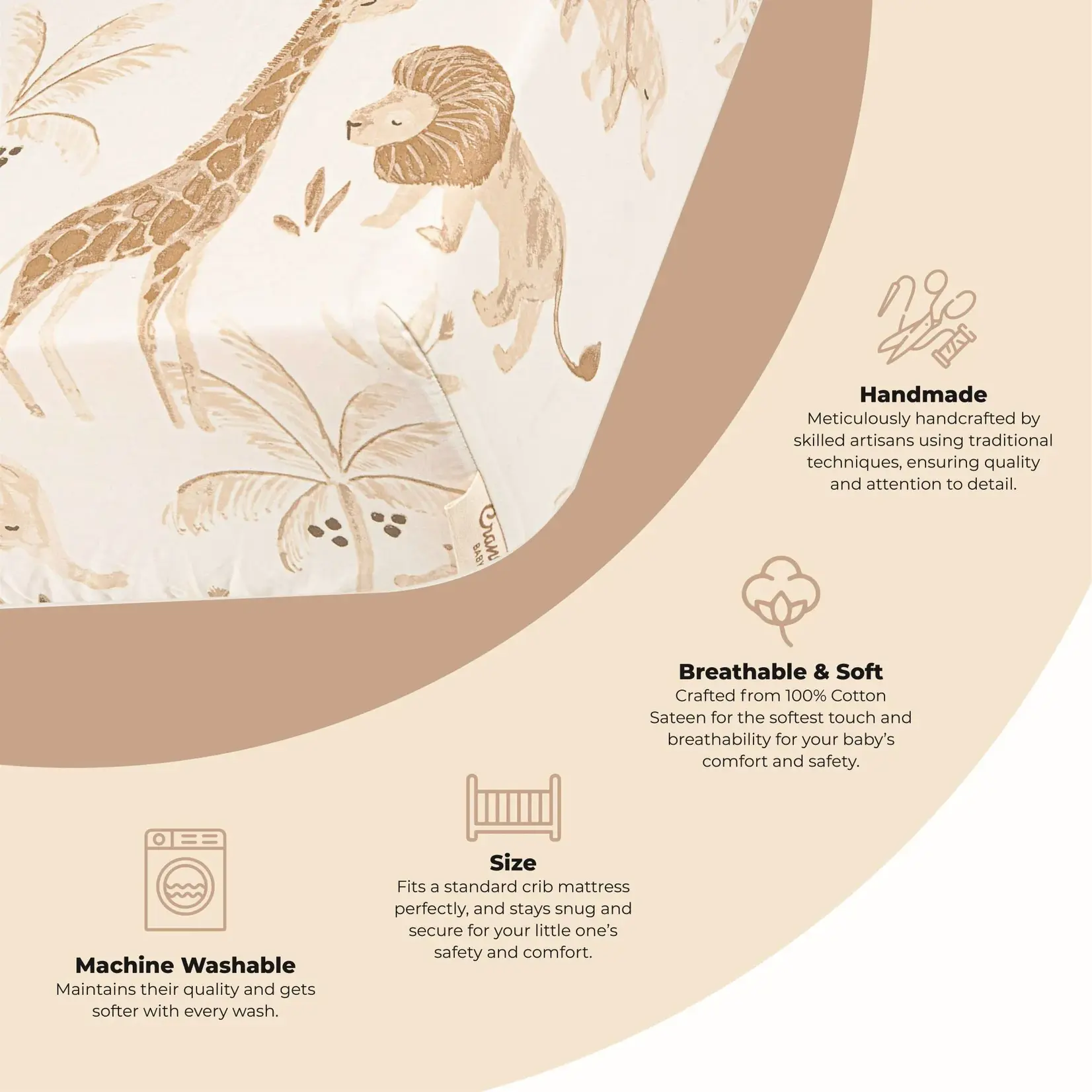 Crane Baby Kendi Crib Sheet Animal