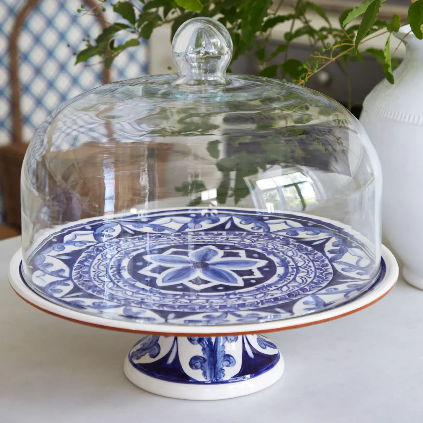 Casafina Indigo Footed Plate 13"