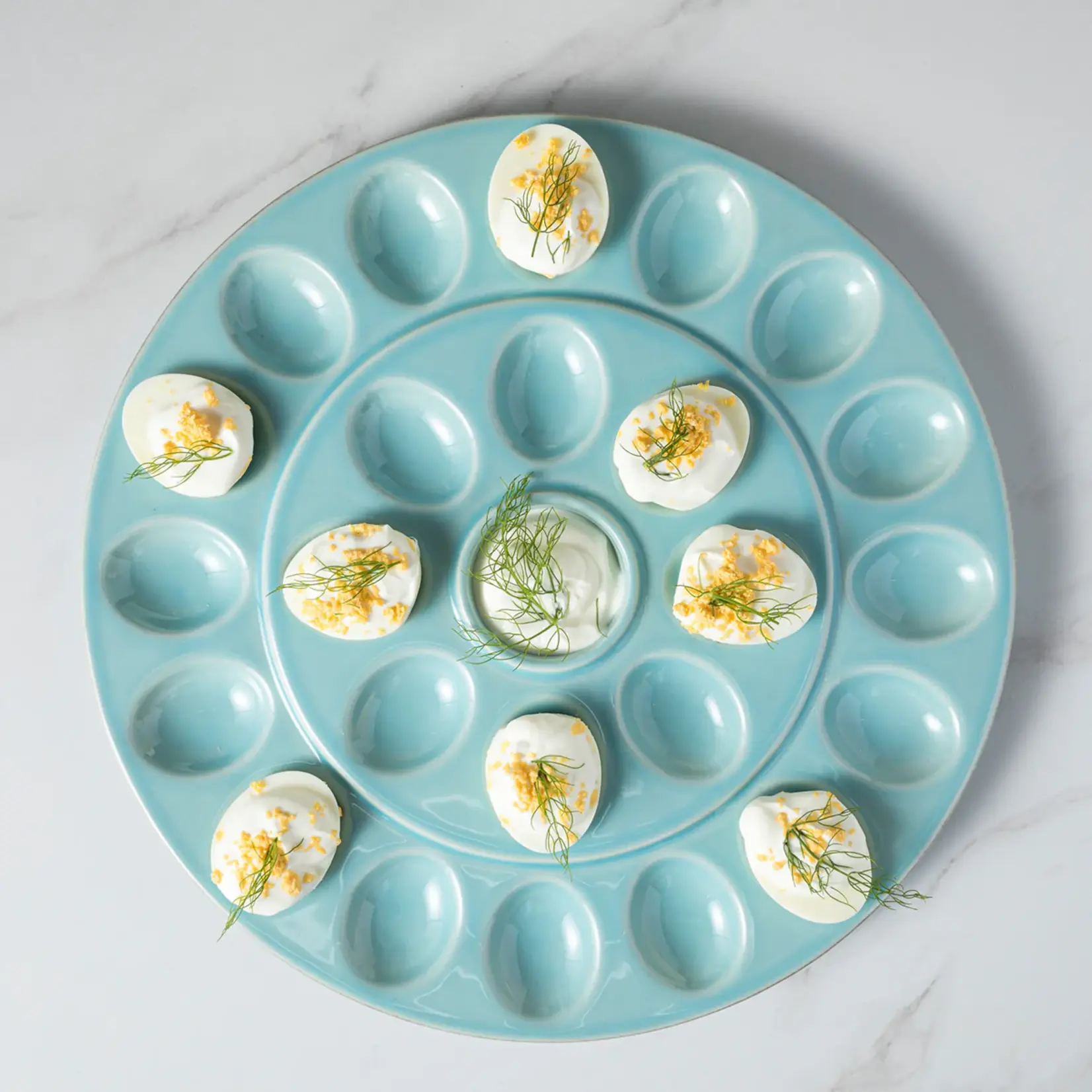 Casafina Cook & Host Egg Platter Robins Egg Blue