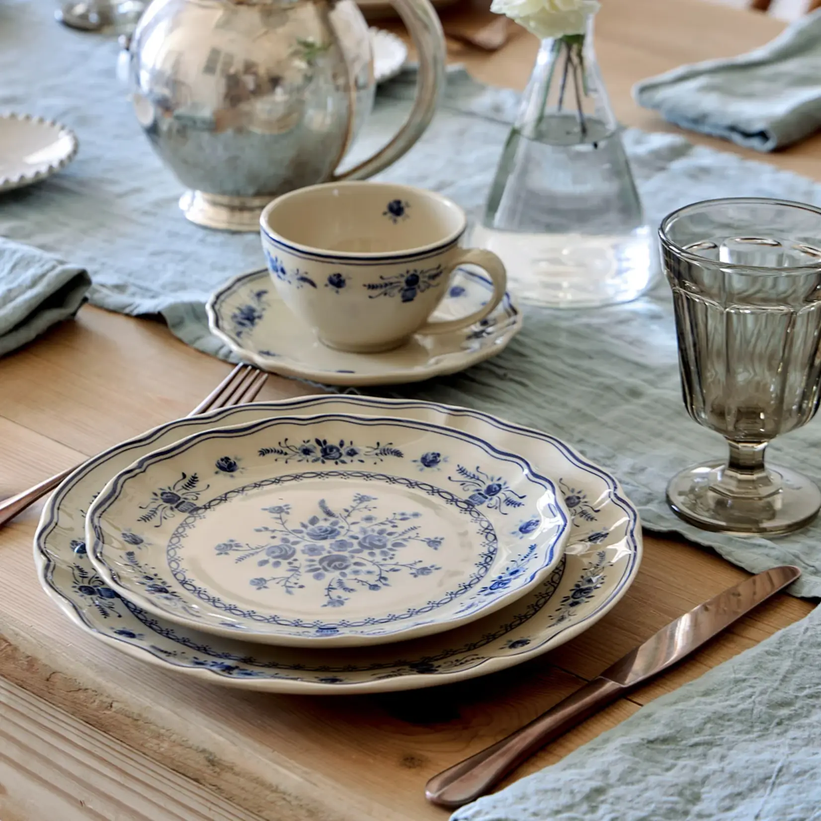 Casafina Vila Salad Plate Beige/Blue