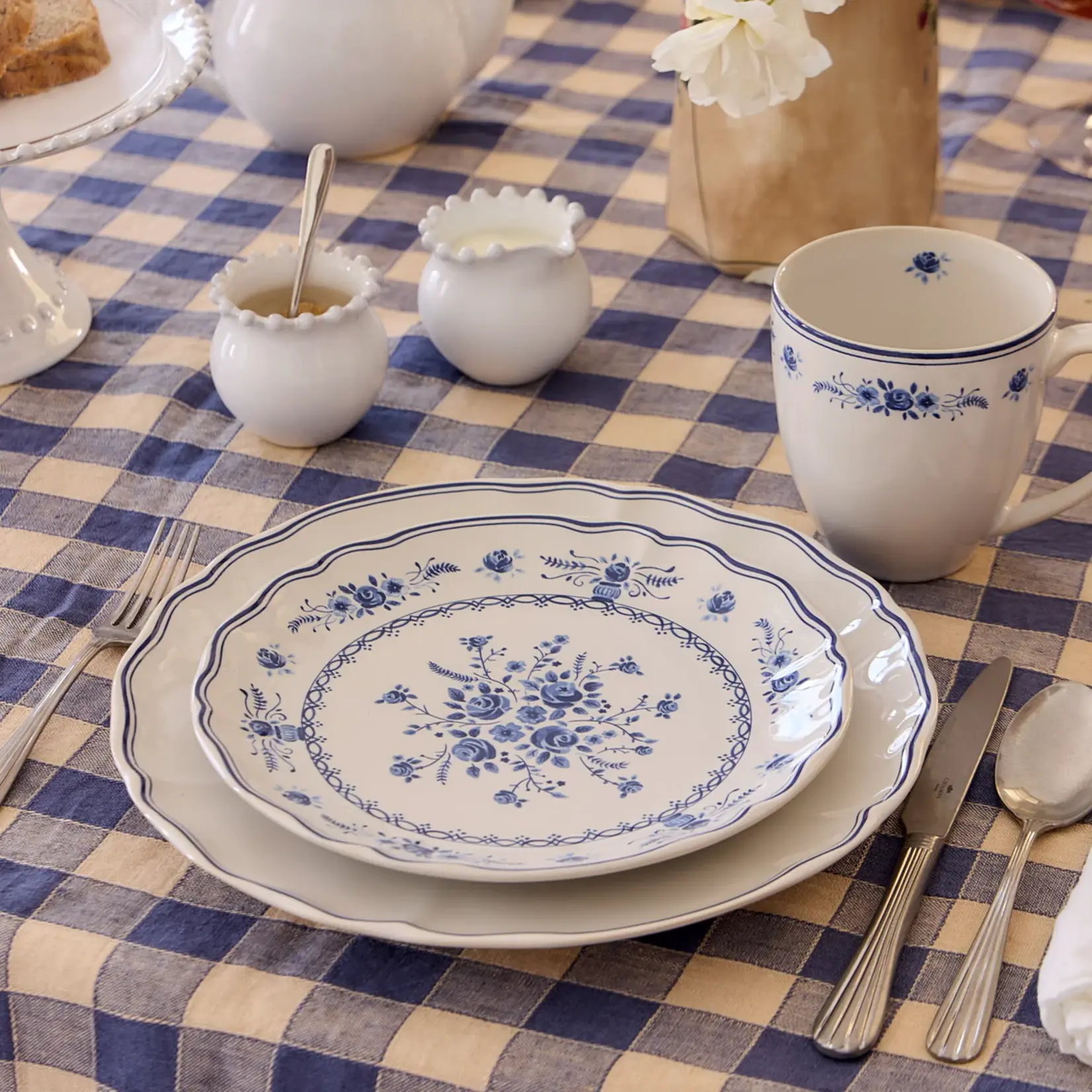 Casafina Vila Dinner Plate White/Blue Filet