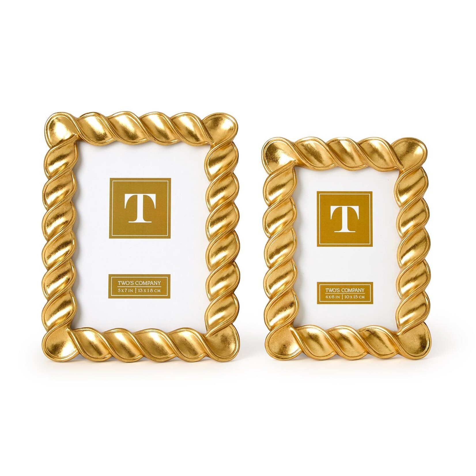 Two's Company Spiral Twist Gold Leaf Frame 5x7