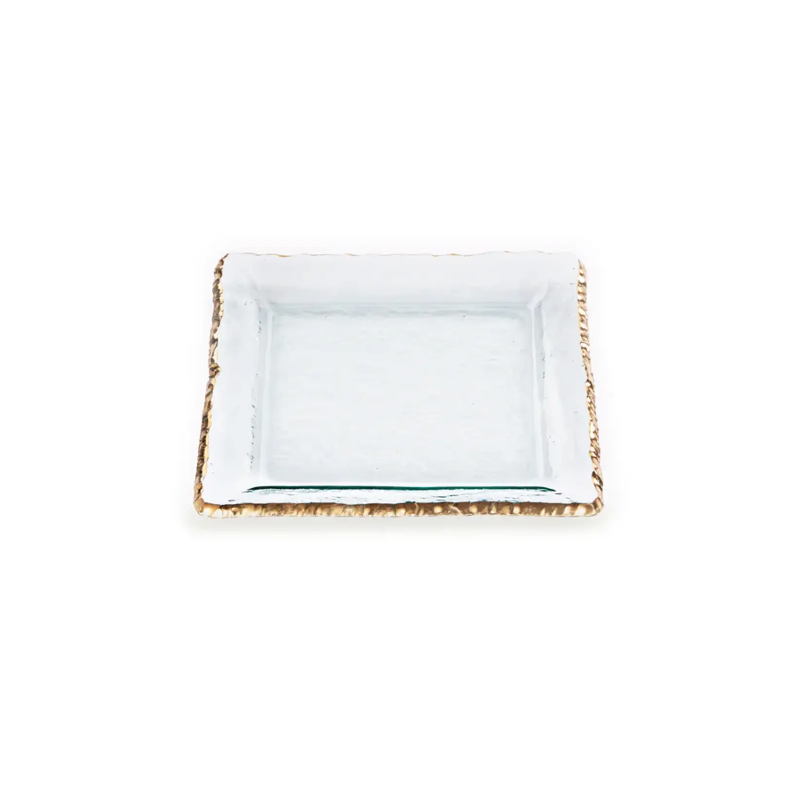 Annieglass Edgey Square Platter 12" Gold