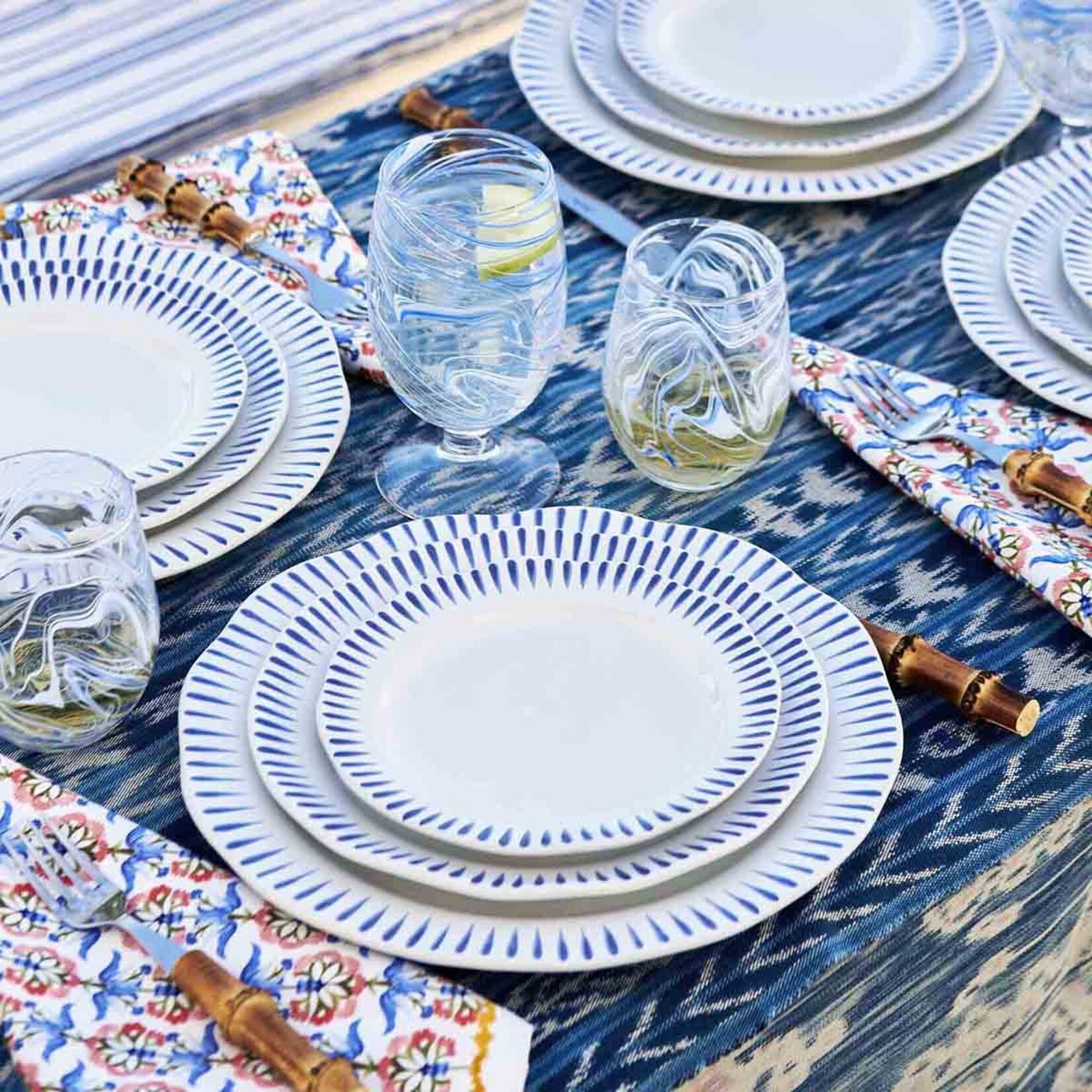 Juliska Sitio Stripe Delft Blue Dinner Plate