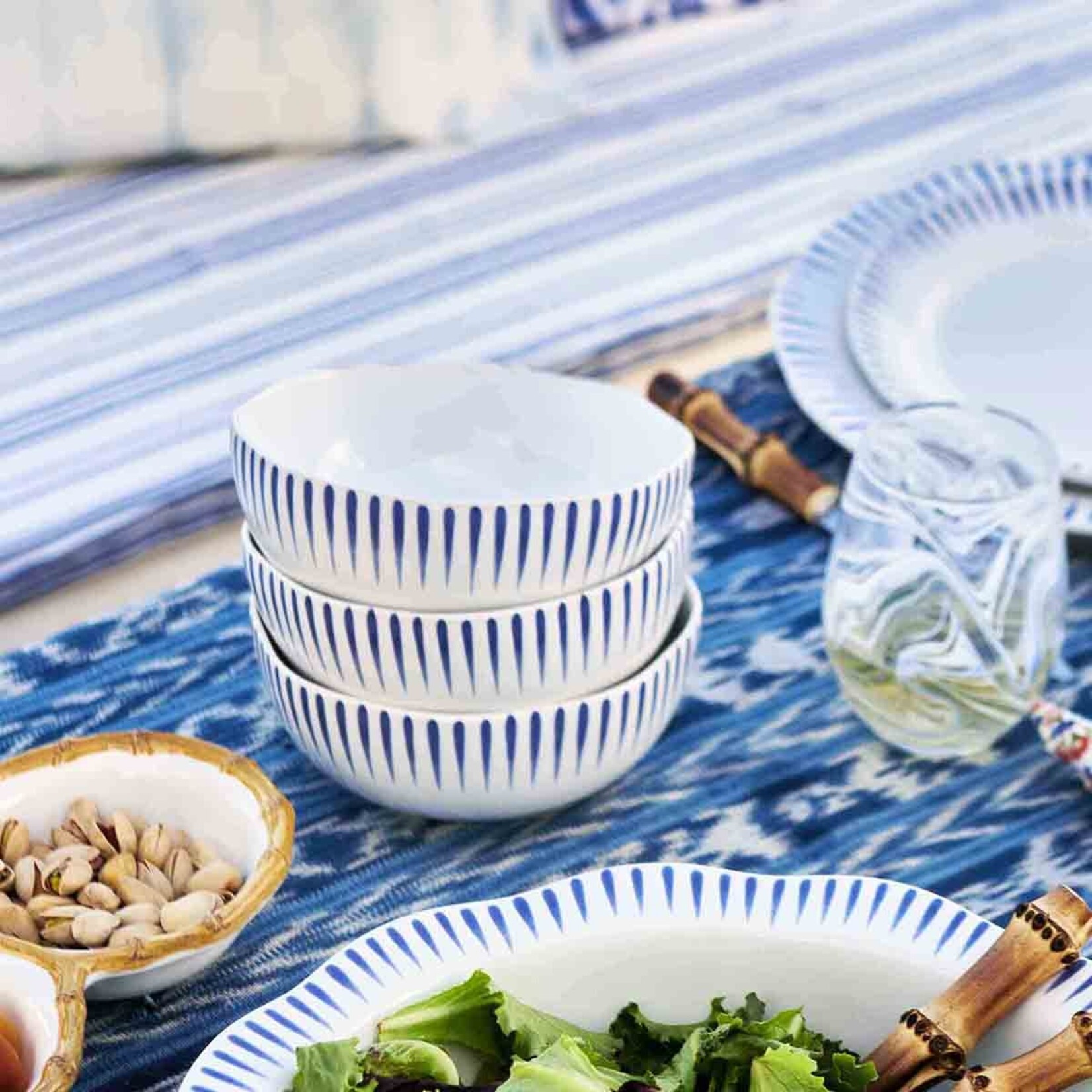 Juliska Sitio Stripe Delft Blue Cereal/Ice Cream Bowl