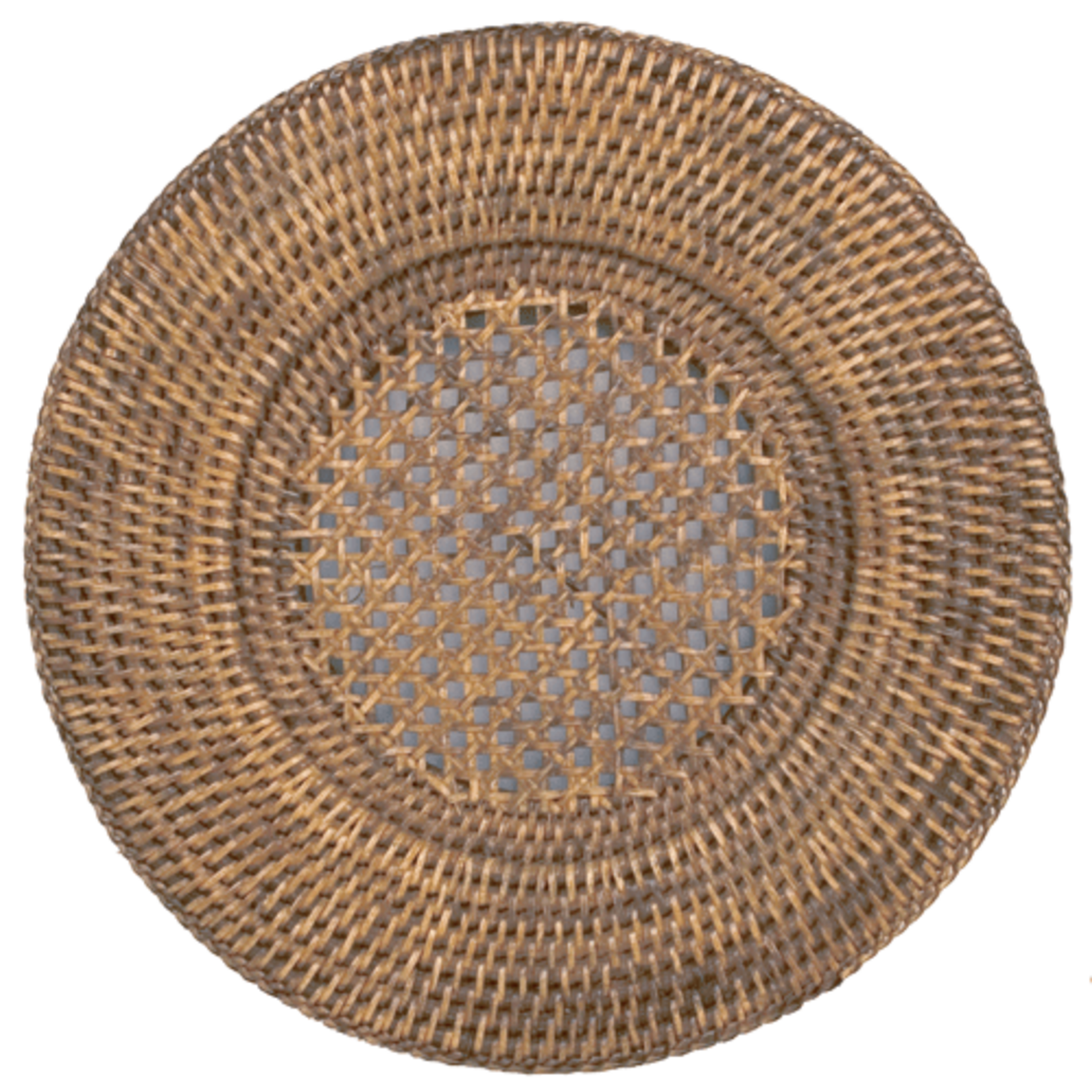 Caspari Rattan Round Charger Plate, Honey