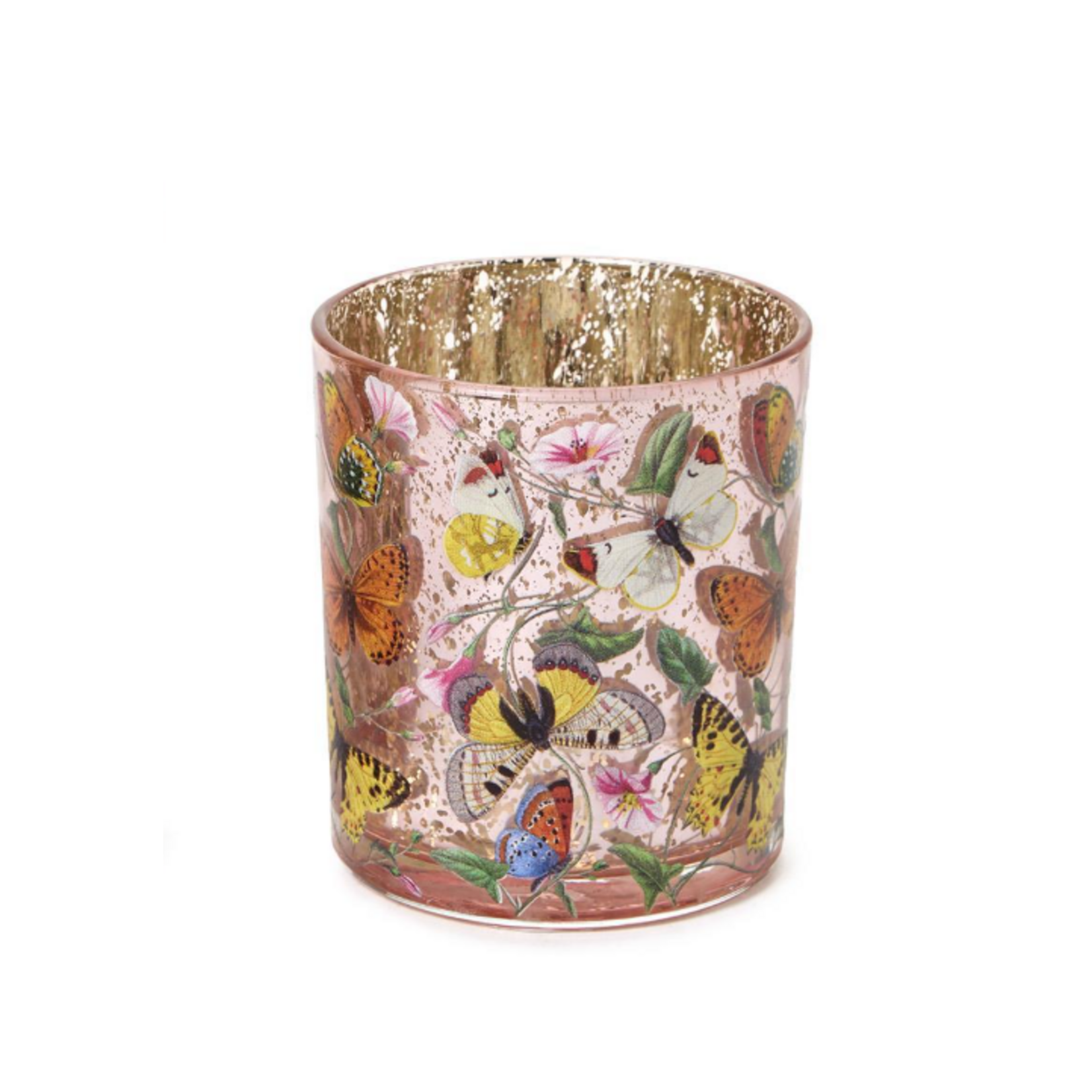 Two's Company Butterfly Silhouette Antiqued Tealight / Votive Candleholder Small