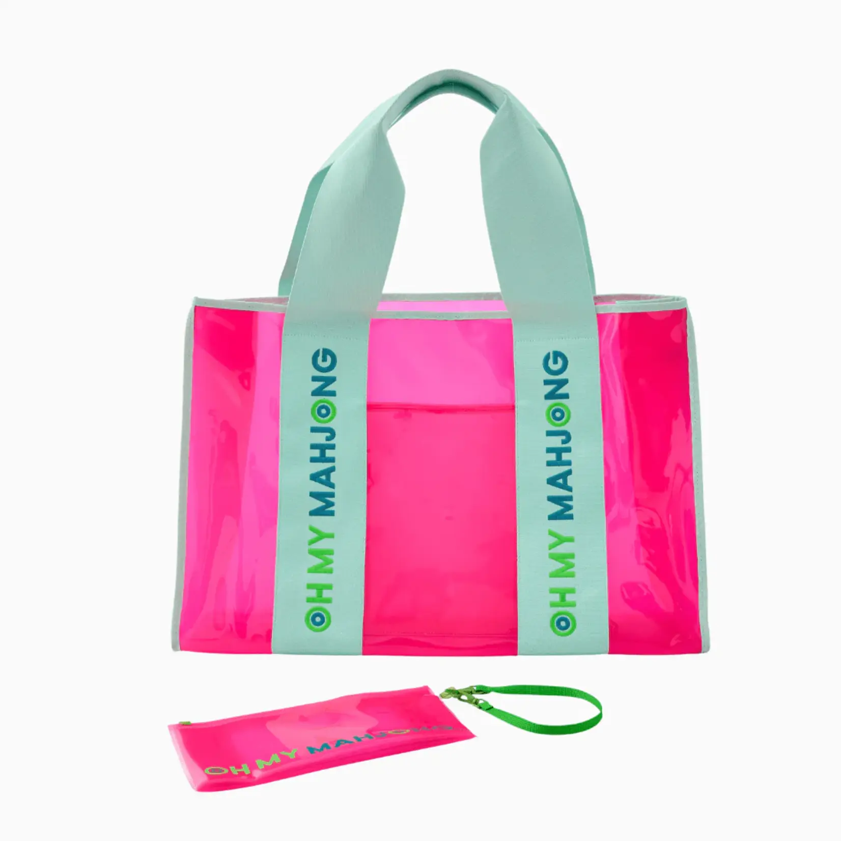 Oh My Mahjong Pink Mahjong Beach Bag