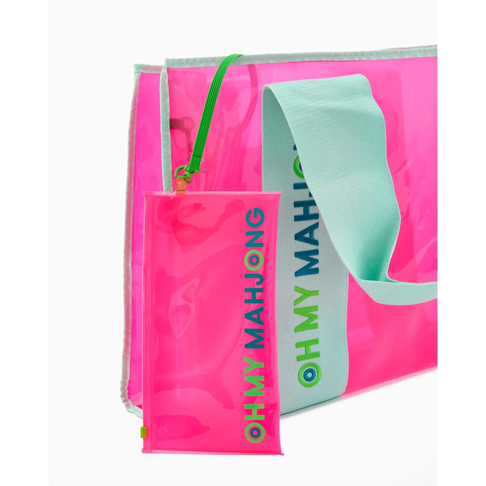 Oh My Mahjong Pink Mahjong Beach Bag