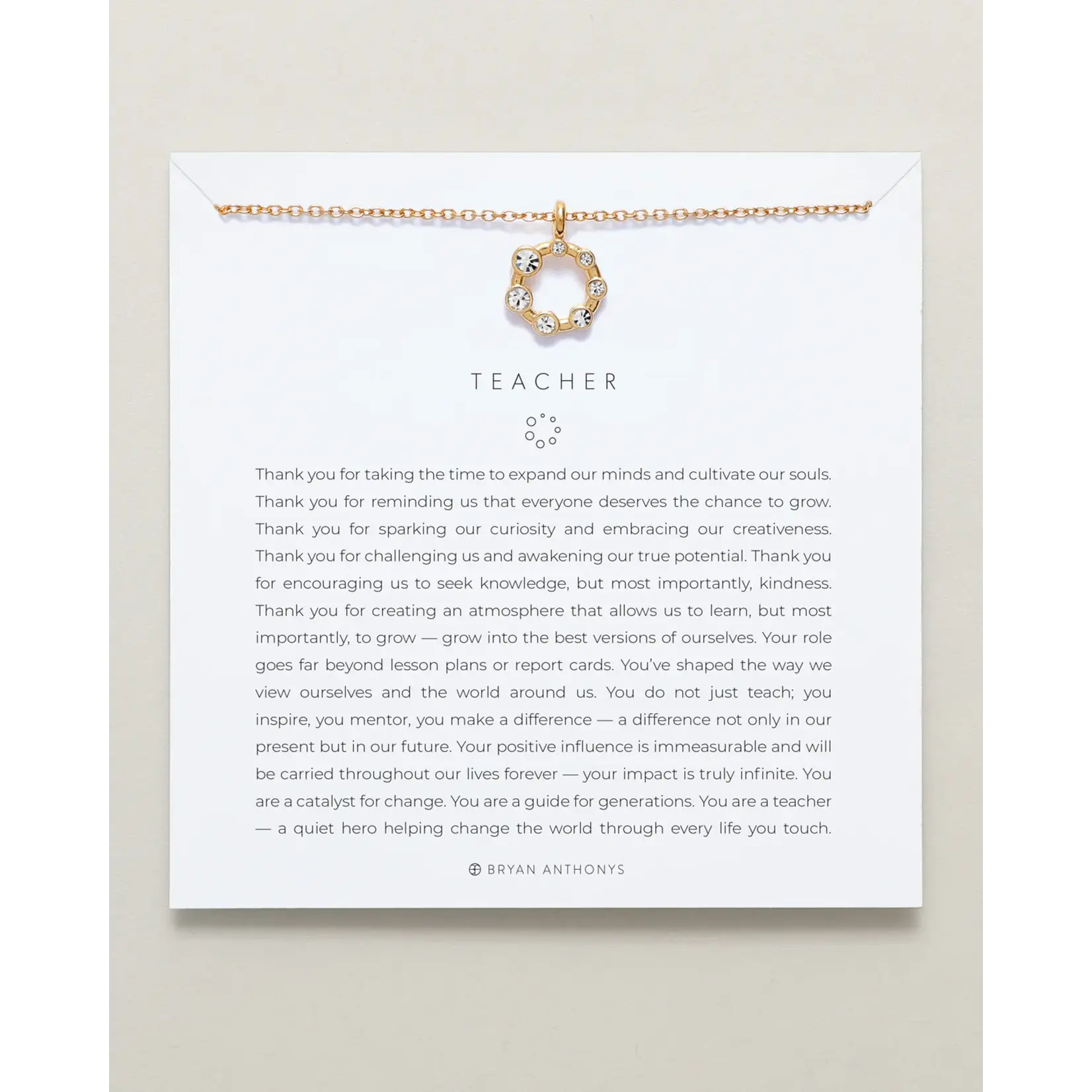 Bryan Anthonys Teacher Necklace 14k Gold