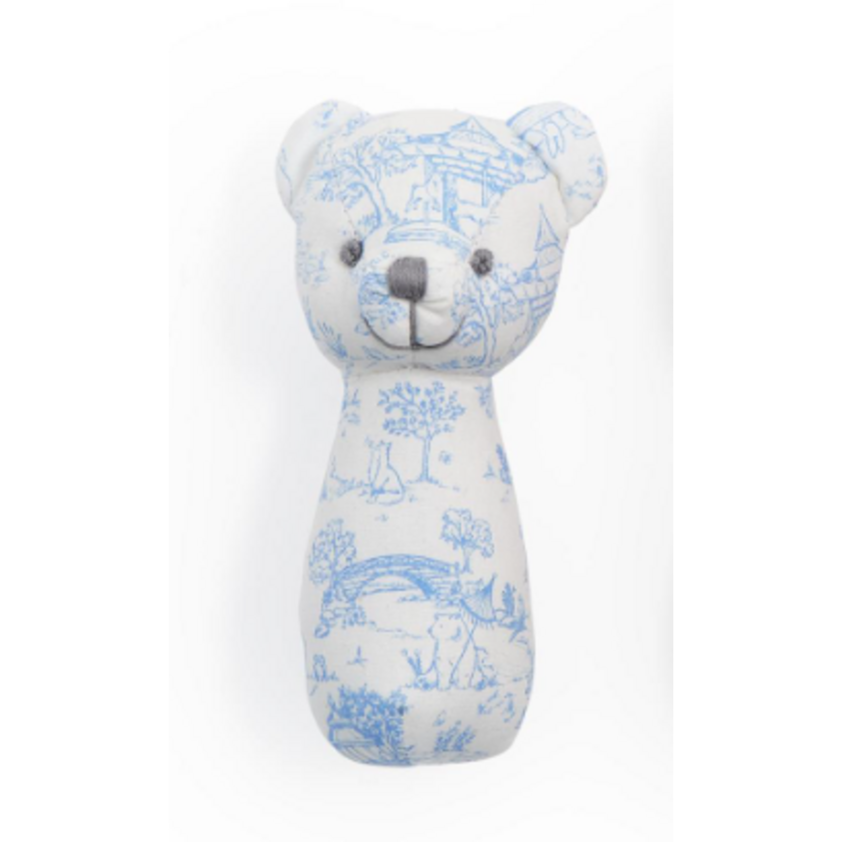 Two's Company Animal Toile Pattern Teddy Bear Rattle