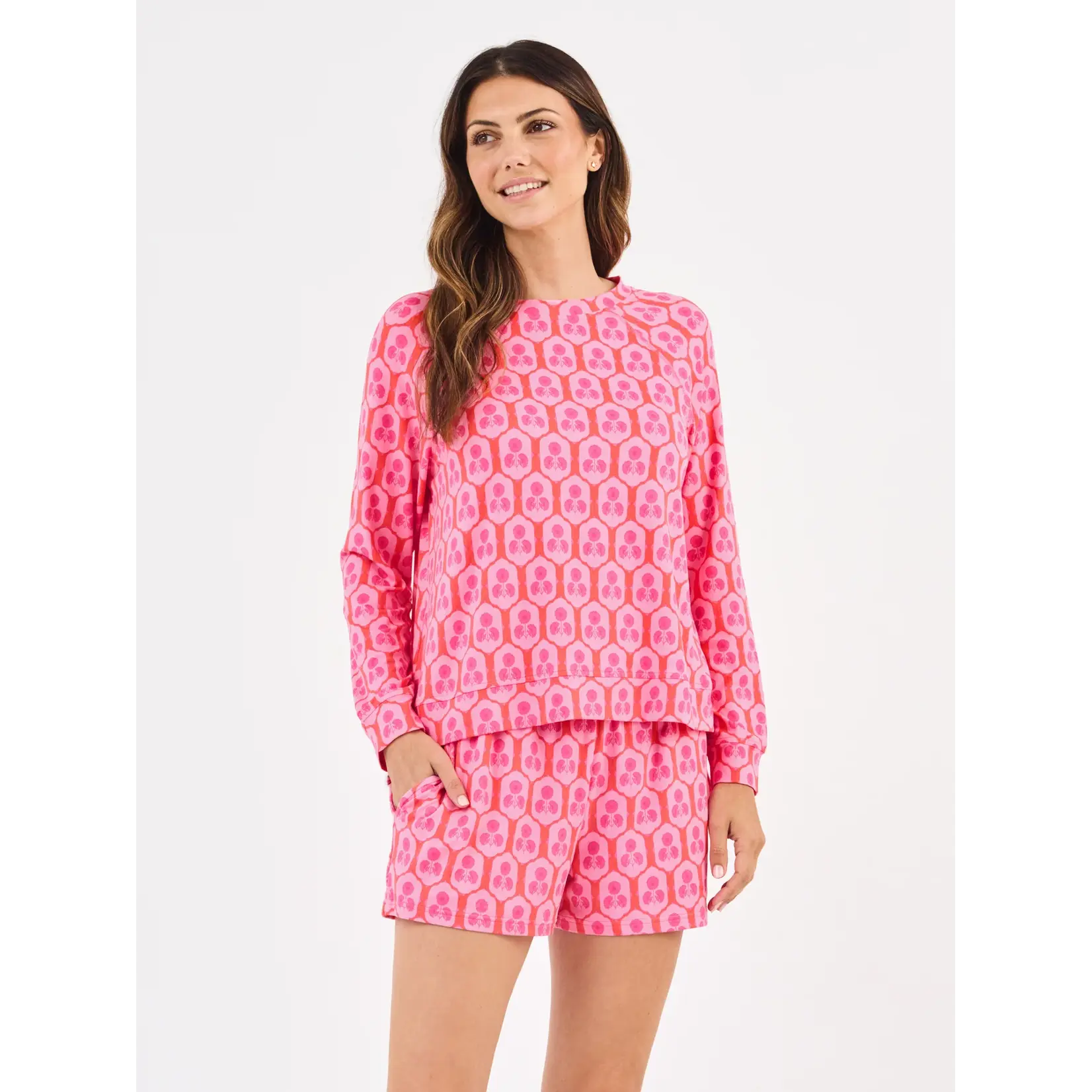 Mary Square Annie Short Set Rosette Charm Pink