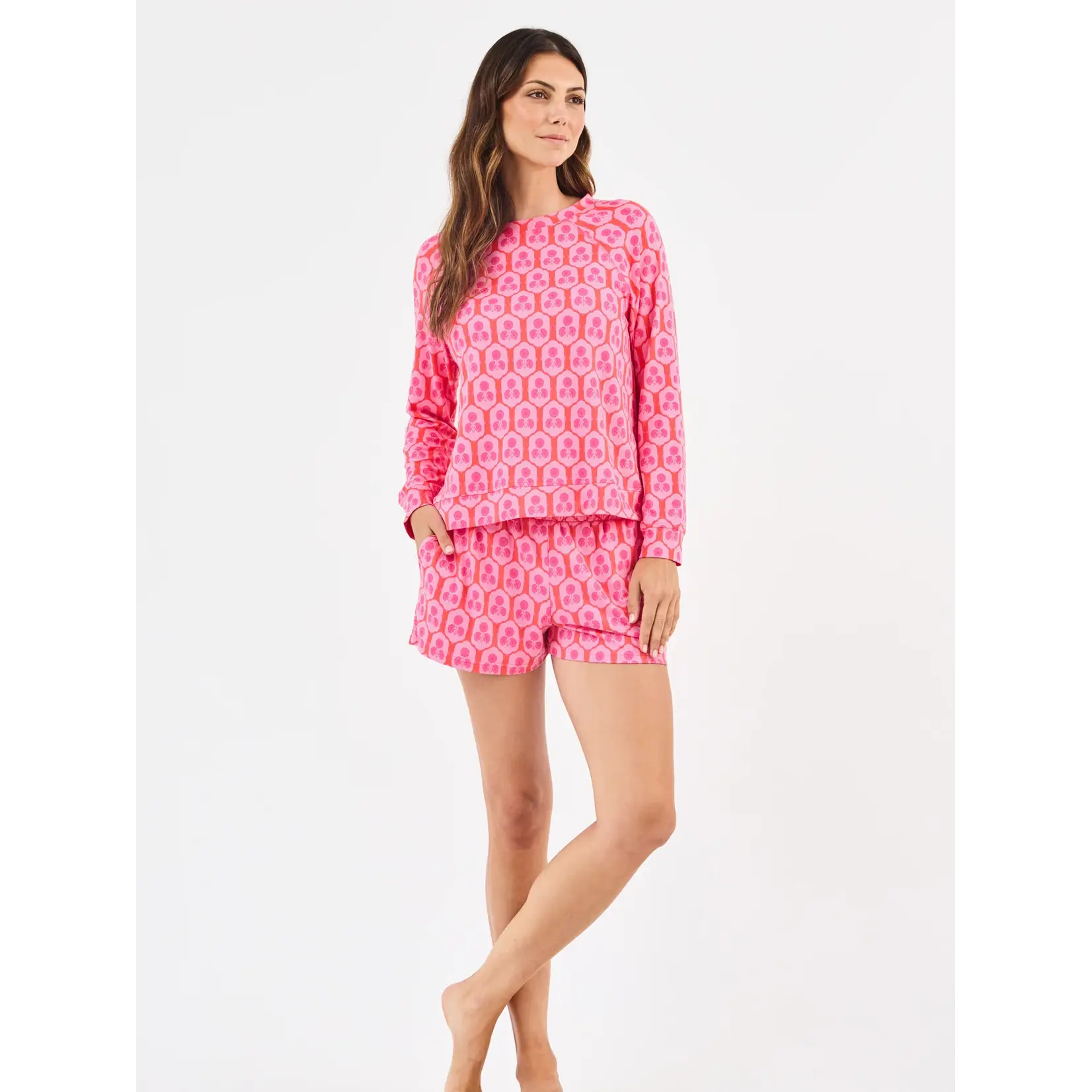 Mary Square Annie Short Set Rosette Charm Pink