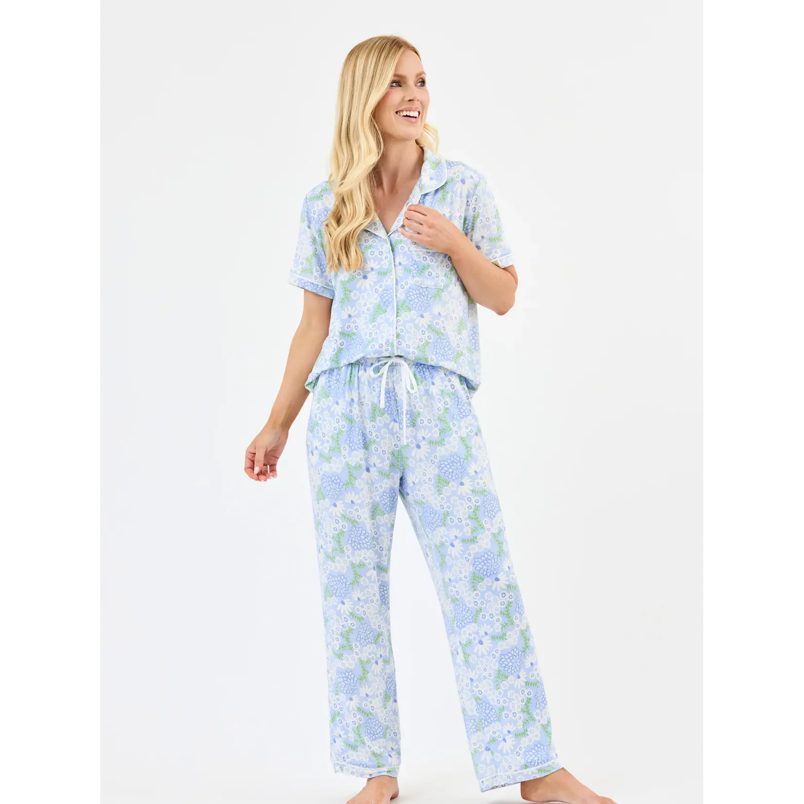 Mary Square Charlotte Pant Set Daisy Chain Blue