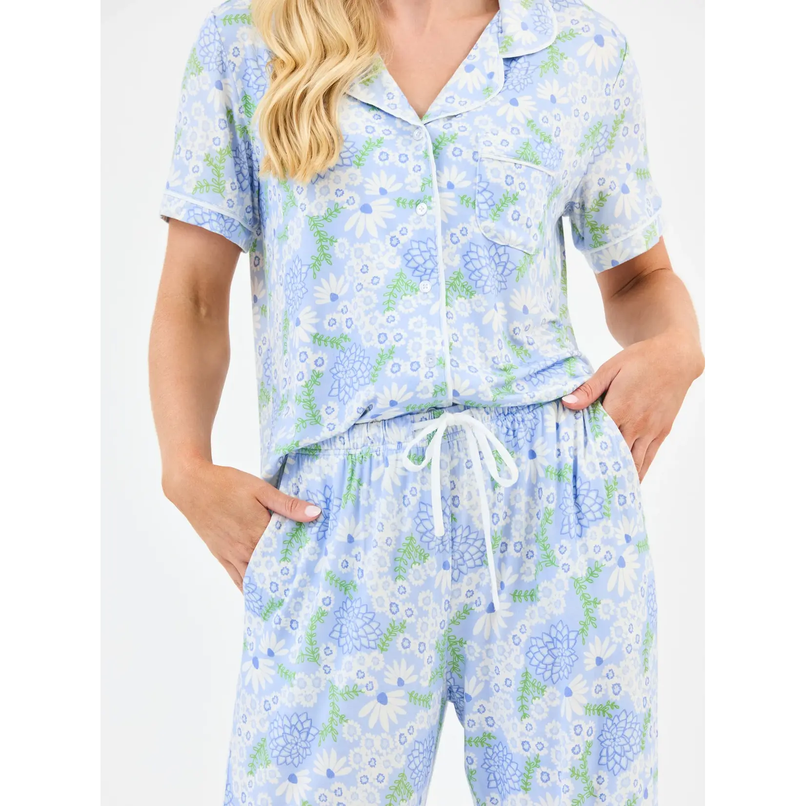 Mary Square Charlotte Pant Set Daisy Chain Blue