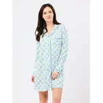 Mary Square Charlotte Nightshirt Sweetbriar Lattice Blue