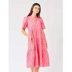 Mary Square Ivy Dress Rosette Charm Pink