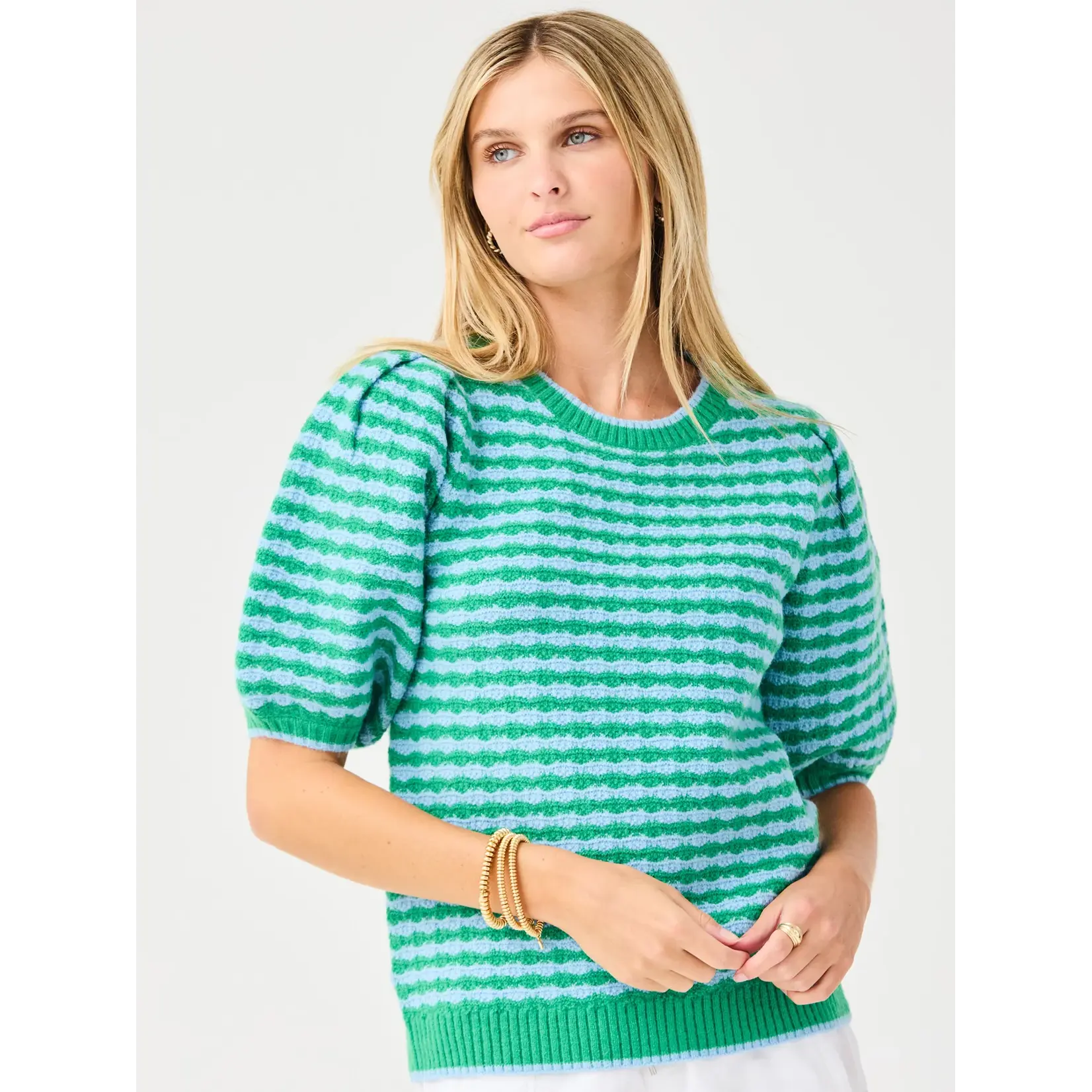 Mary Square Abigail Sweater Blue Green