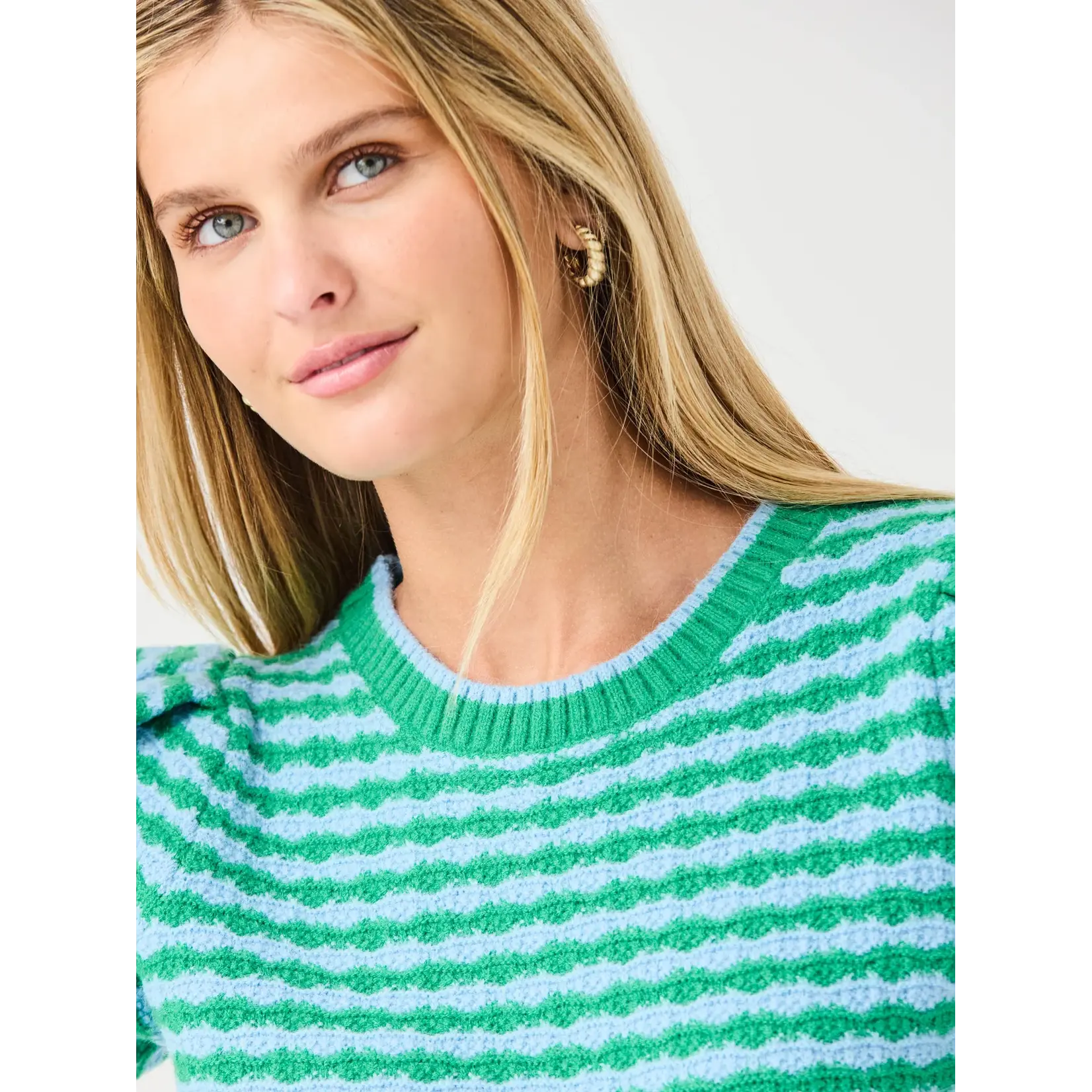 Mary Square Abigail Sweater Blue Green