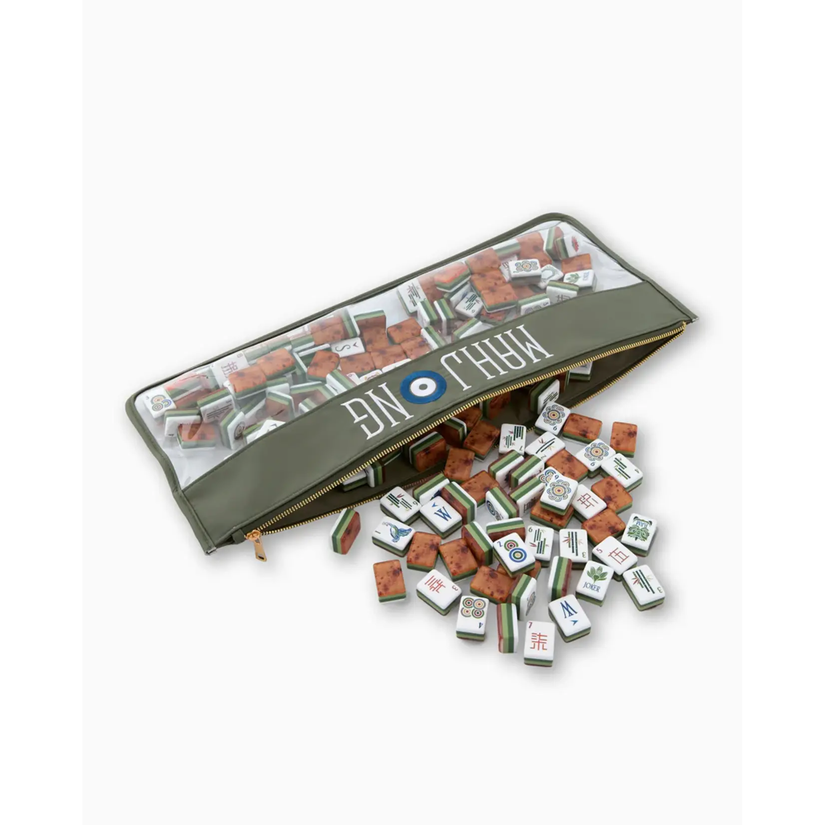Oh My Mahjong Forest Green Mahjong Bag