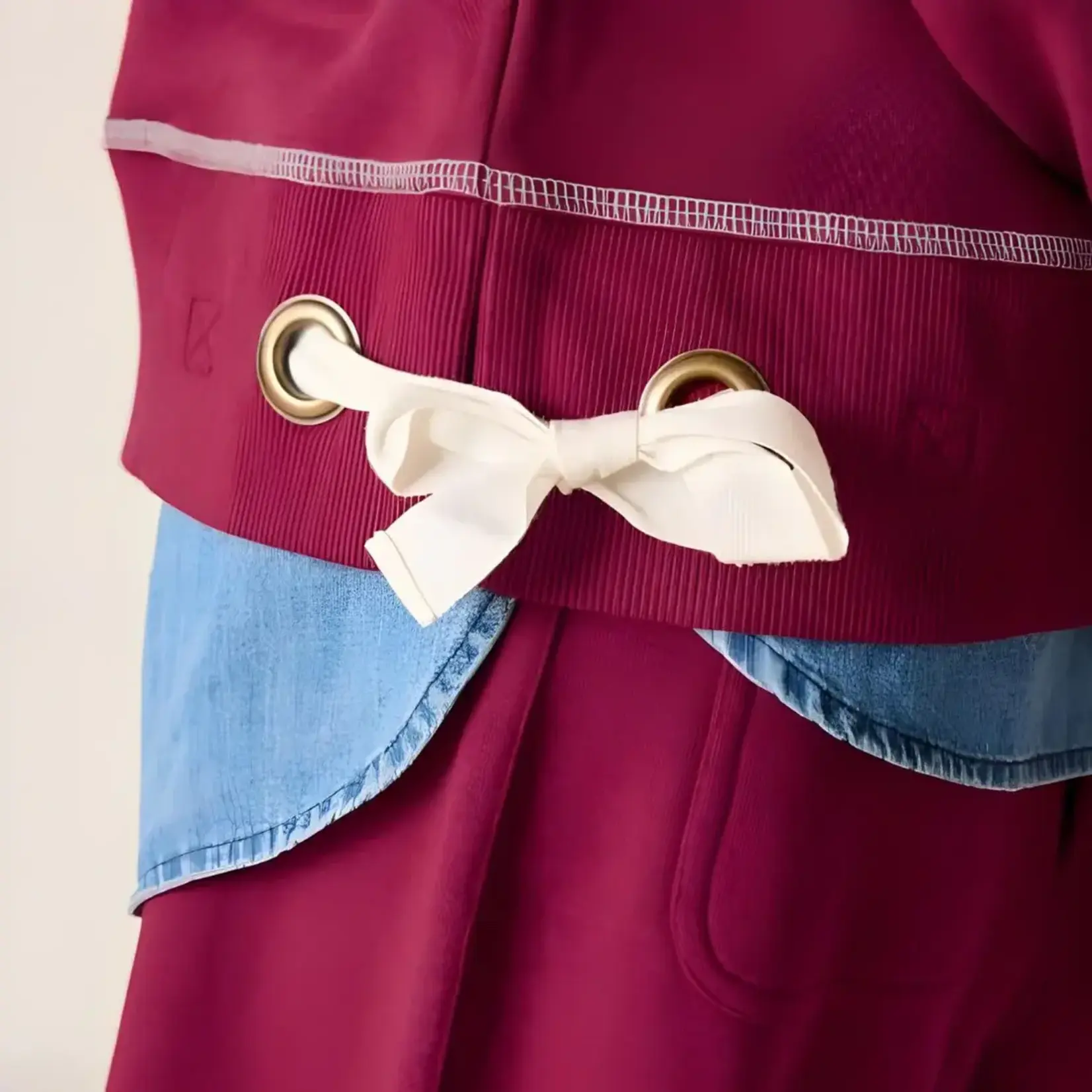 Mersea Frenchie Side Tie Crewneck Winterberry