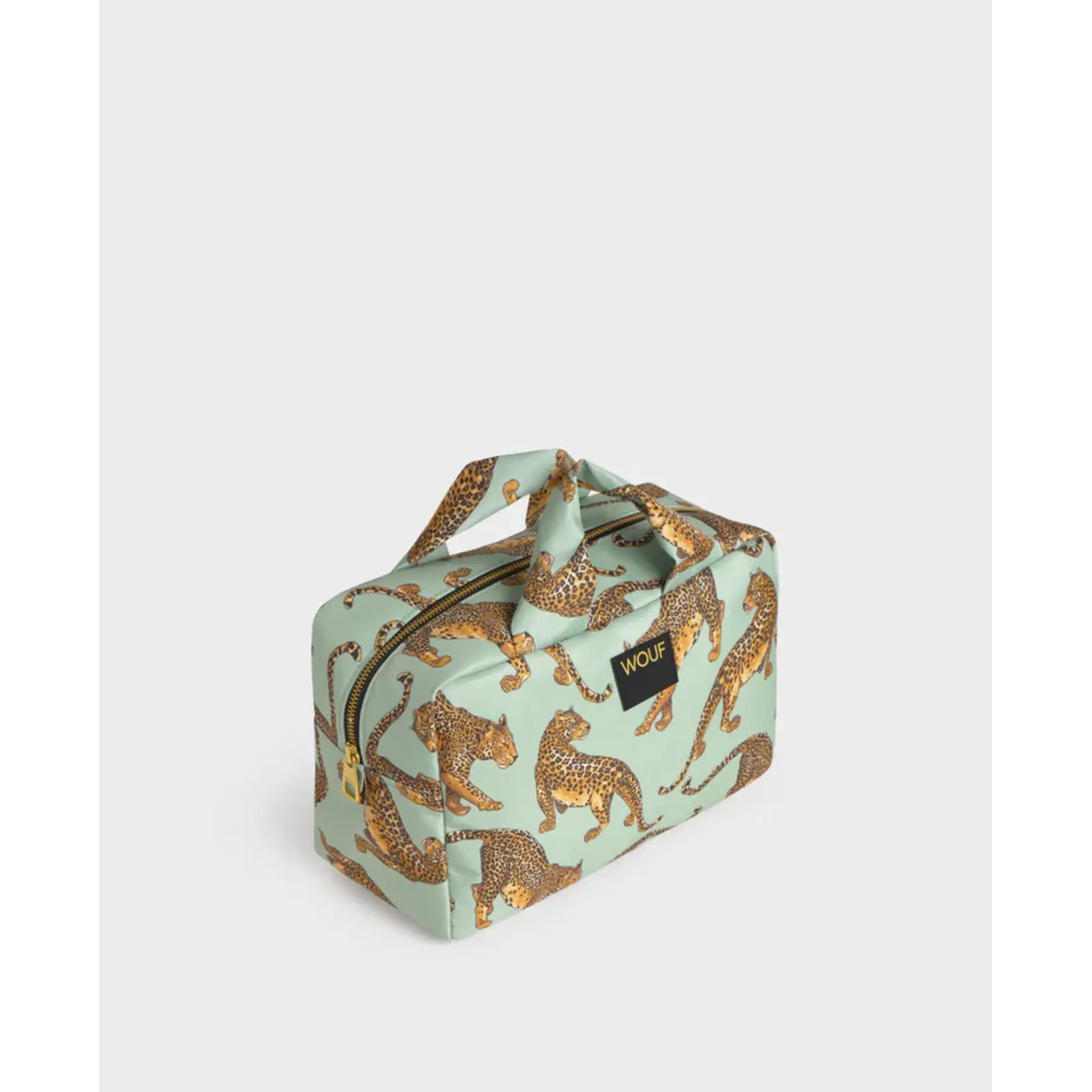 Wouf Large Toiletry Bag Emerald Leopard