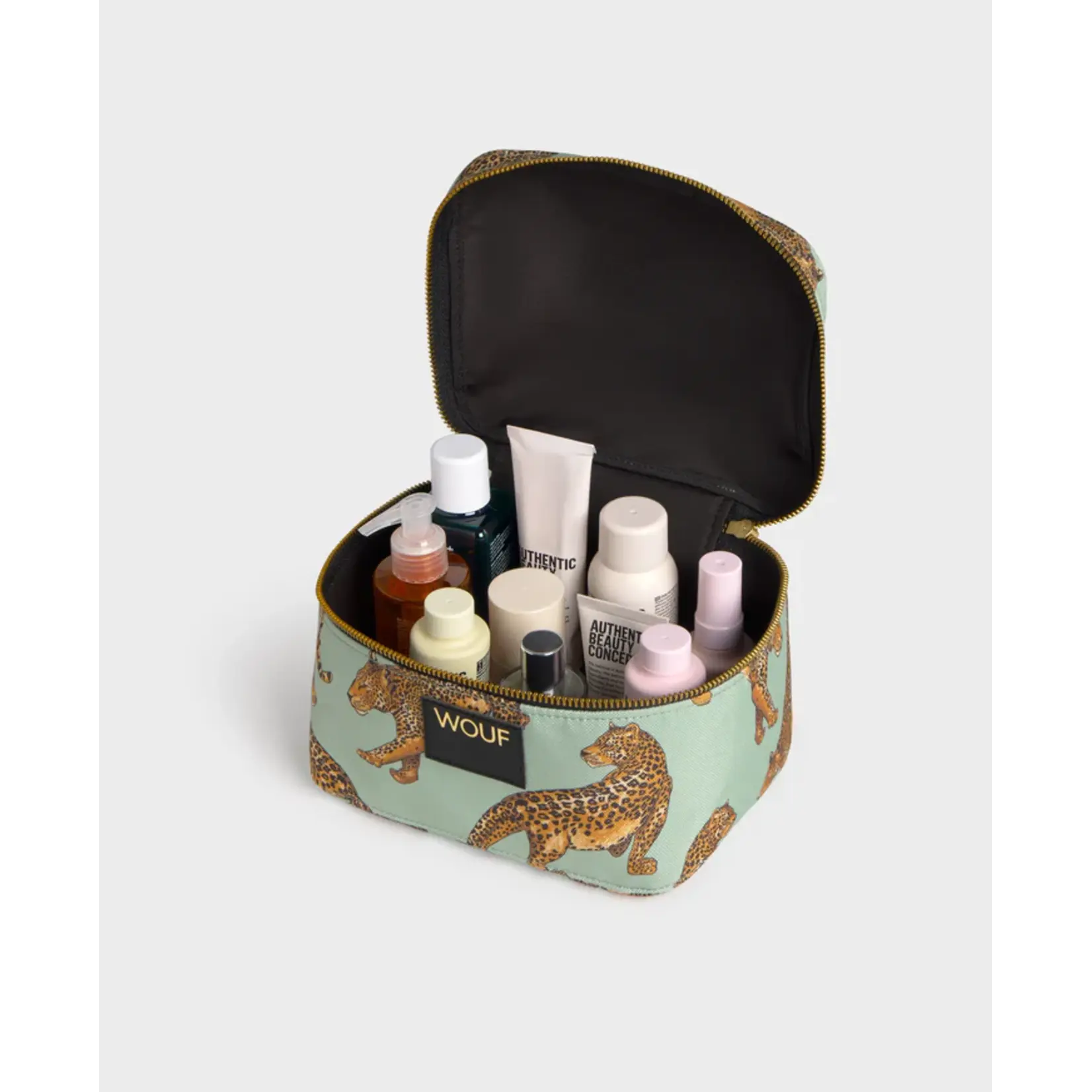 Wouf Vanity Bag Emerald Leopard