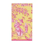 Caspari Silk Road Toile Chartreuse Guest Towel