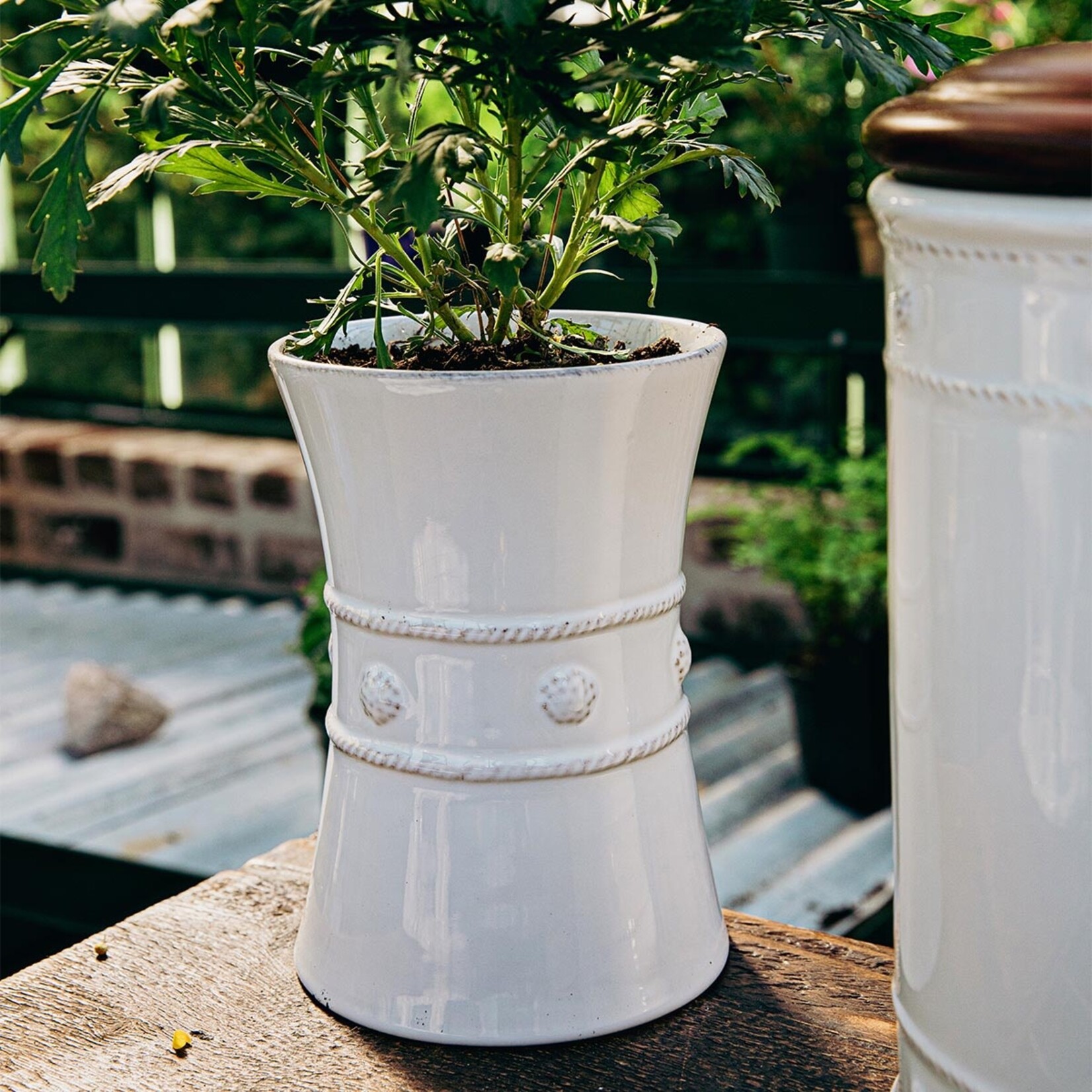 Juliska Berry & Thread Utensil Crock/Wine Cooler, Whitewash