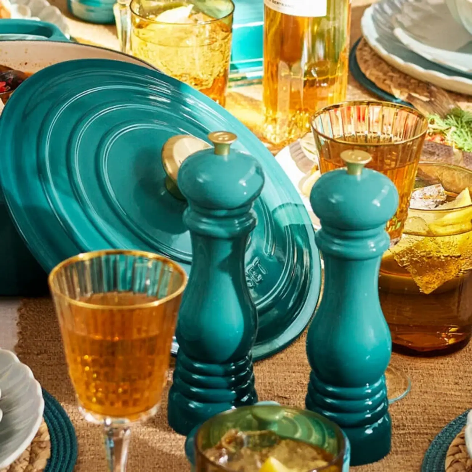 Le Creuset Classic Pepper Mill Bleu Riviera Light Gold Knob