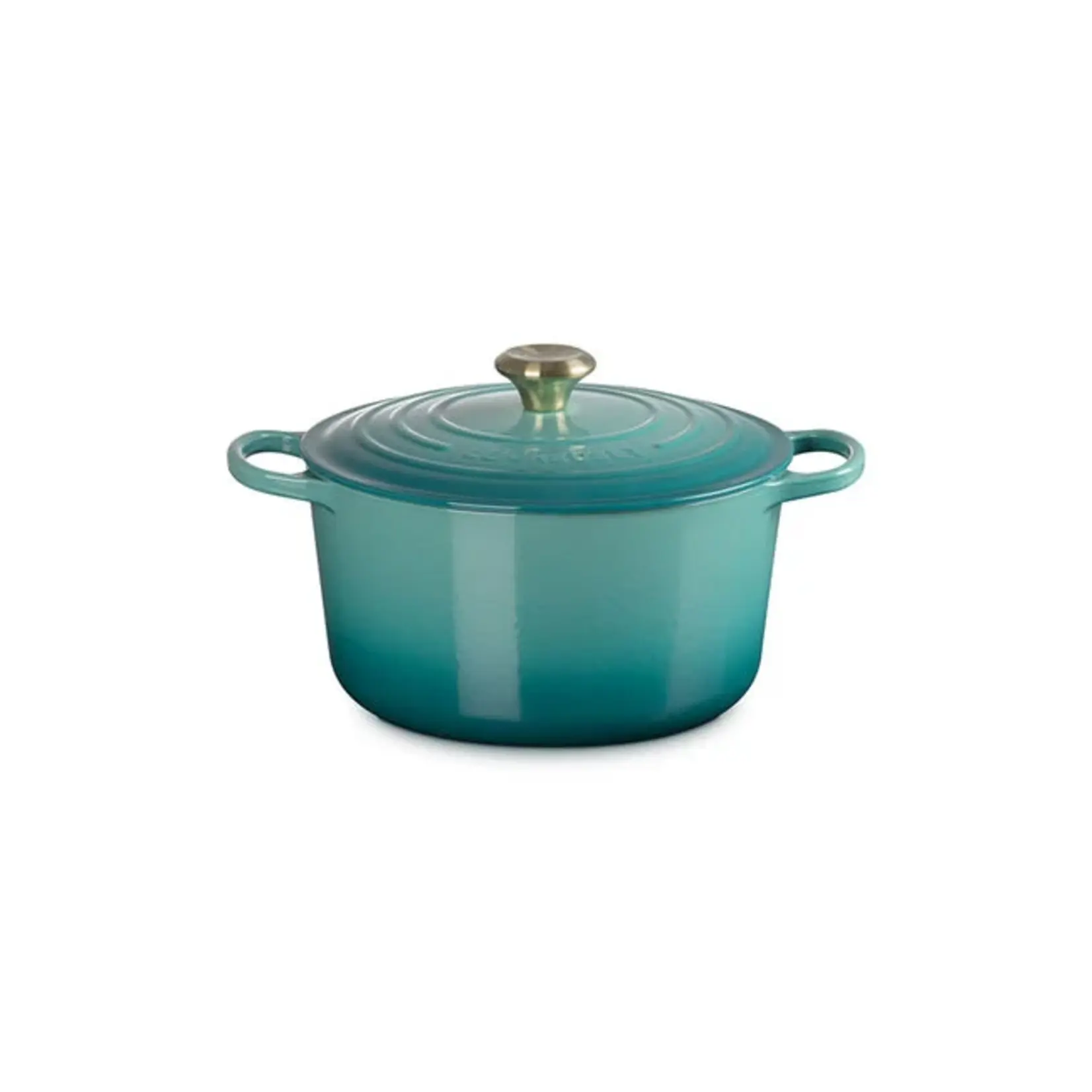Le Creuset Signature Deep Round Oven 6.5QT Bleu Riviera Signature Light