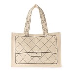 Two's Company Petite De Luxe Cotton Canvas Tote with Sketch Bag Motif