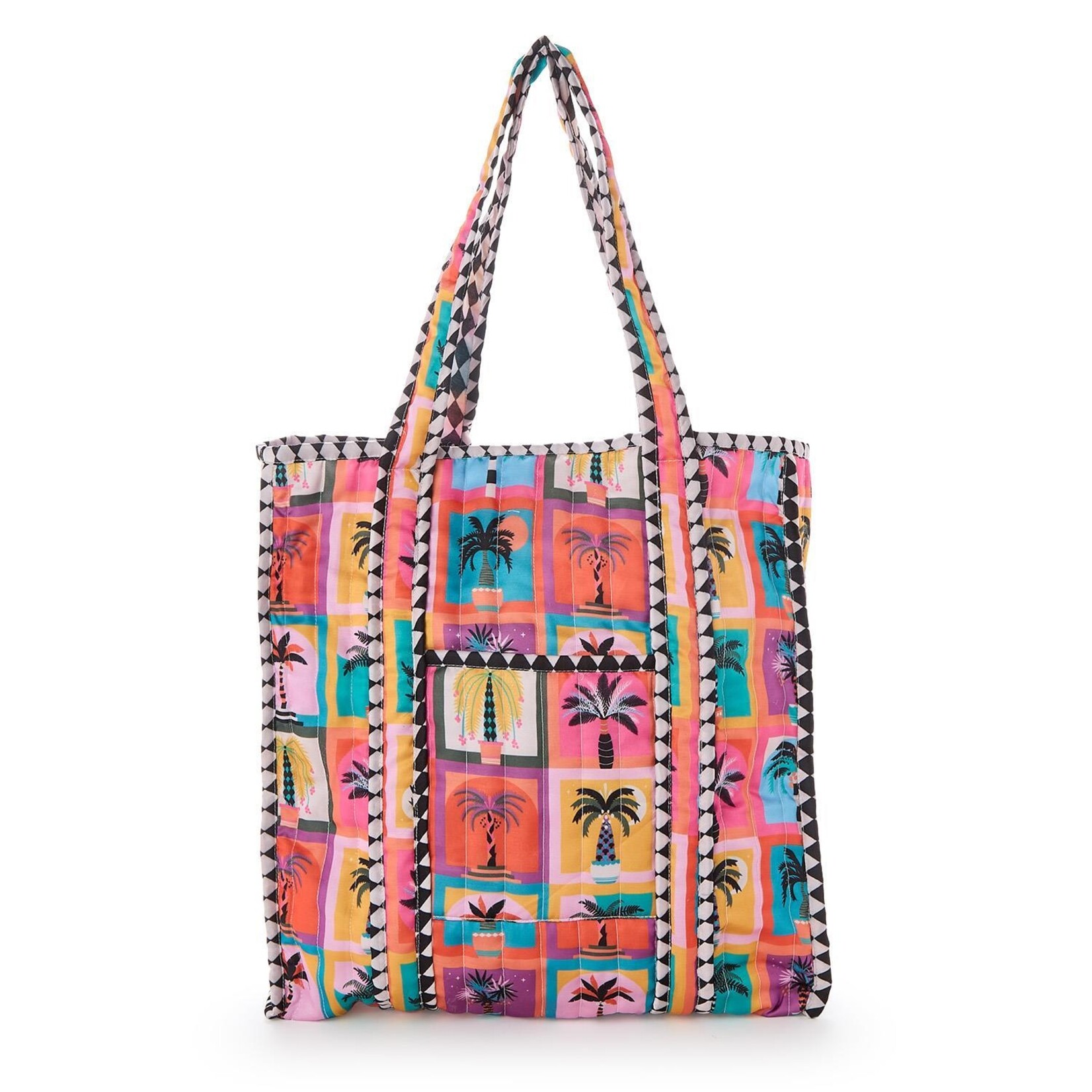 Two's Company Beldi Multi Print Quilted Reversible Tote Bag