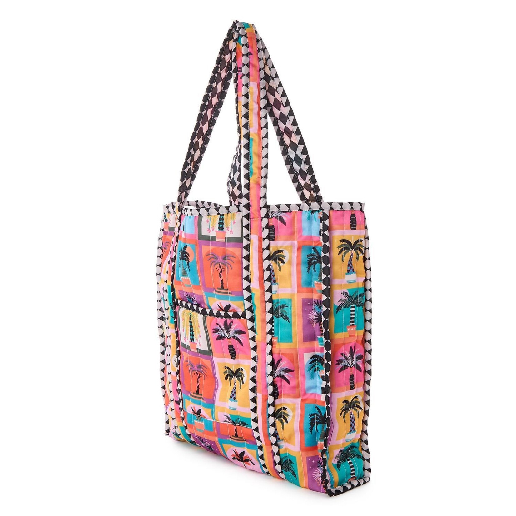 Two's Company Beldi Multi Print Quilted Reversible Tote Bag