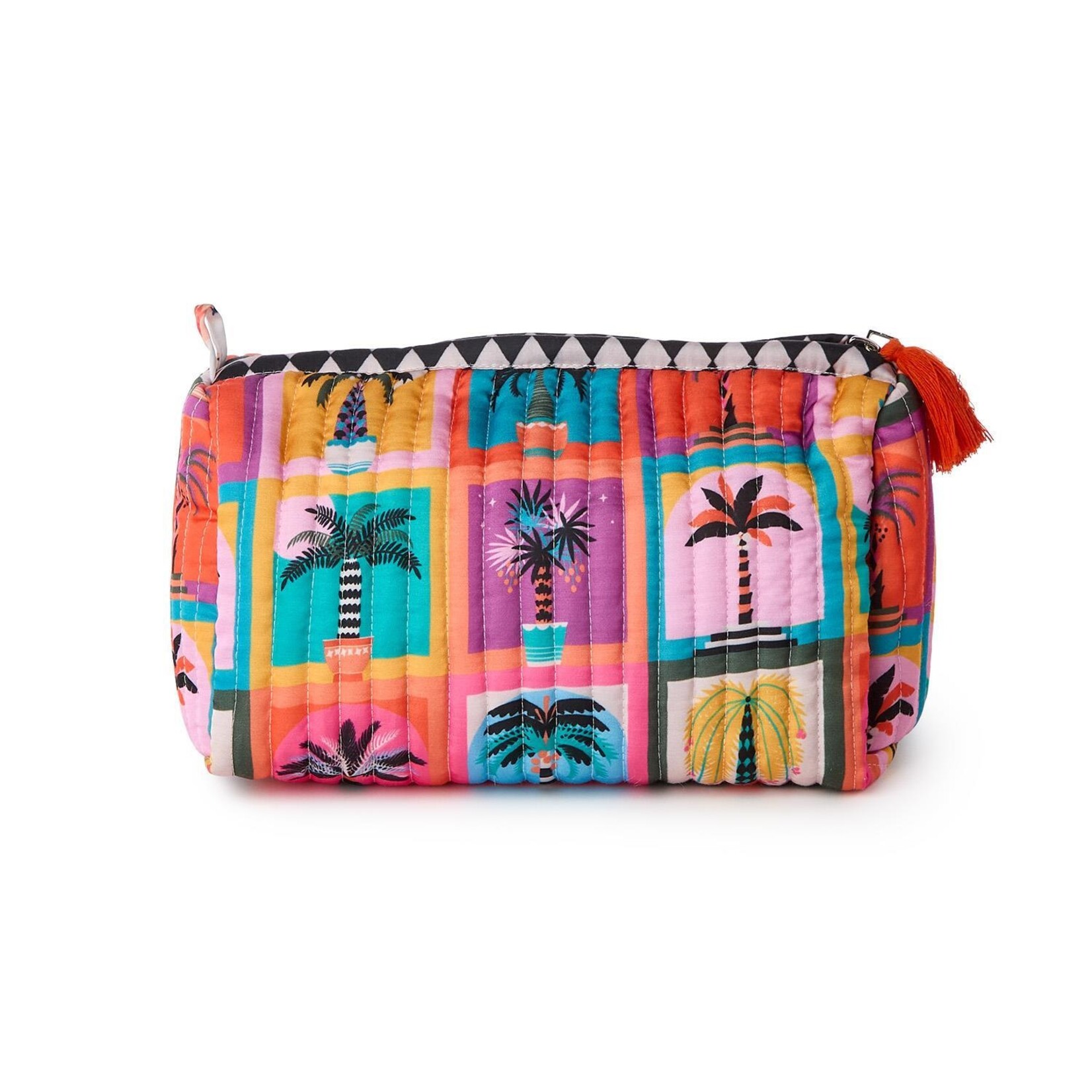 Two's Company Beldi Multi Print Quilted Cosmetic and Accessory Bags Large