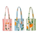 Two's Company Orange Grove Cotton Block Printed Reversible Mini Tote