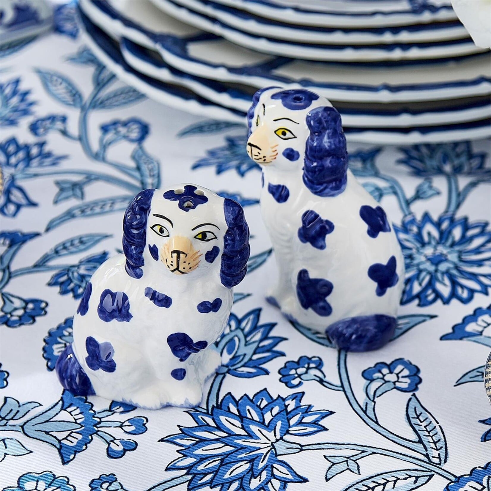 Two's Company Staffordshire Dog Salt and Pepper Shaker Set