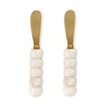 Two's Company Modern Pop Set of 2 White Beaded Spreaders