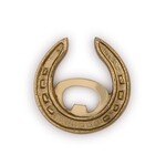 Two's Company Gold Horseshoe Bottle Opener on Gift Card
