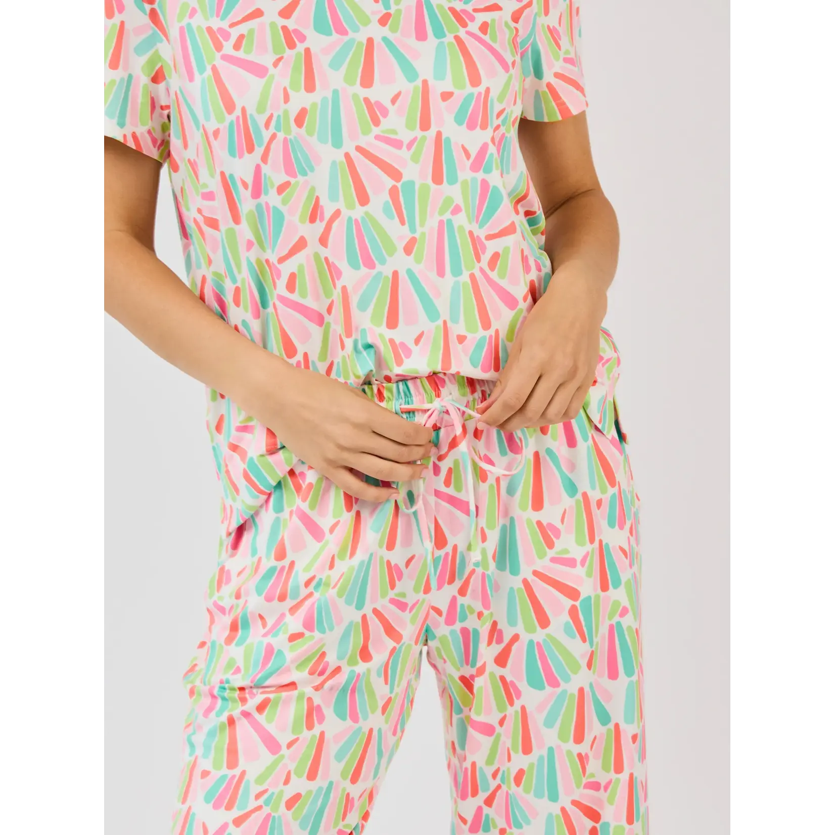 Mary Square Calypso Beat-Multi Alli Cropped Pant Set
