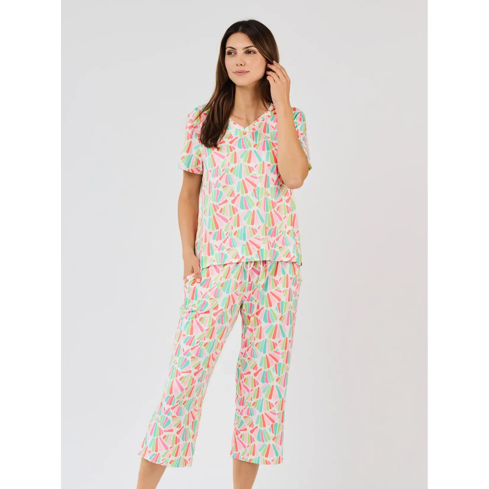 Mary Square Calypso Beat-Multi Alli Cropped Pant Set